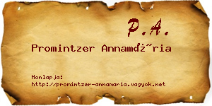 Promintzer Annamária névjegykártya